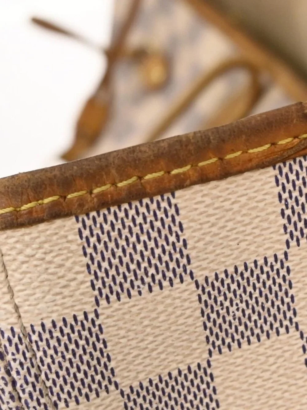 Best01 Louis Vuitton Azur Neverfull MM Shoulder Bag